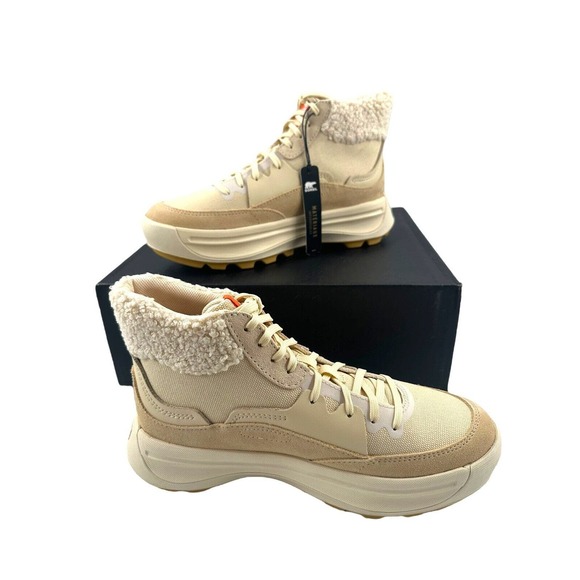 Sorel X Calia Ona 503 Mid Cozy Sneaker Boot Size 11 Bleached ceramic /cream NIB - Picture 2 of 11